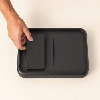 Phone being placed on Guardian Ultrasonic
